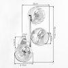 Applique a 3 luci moderna Koyoto con sfere in vetro grigio fumo rigato, set da 2
