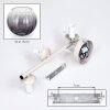 Applique a 3 luci moderna Koyoto con sfere in vetro grigio fumo rigato, set da 2
