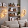 Lampada da parete Koyoto moderna, set di 2, 3 sfere in vetro ambrato e chiaro