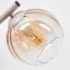 Lampada da parete Koyoto moderna, set di 2, 3 sfere in vetro ambrato e chiaro