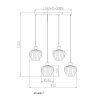 NOWA Toy lampada a sospensione pendente da soffitto a 4 luci E27, lunghezza 108 cm, 60 W