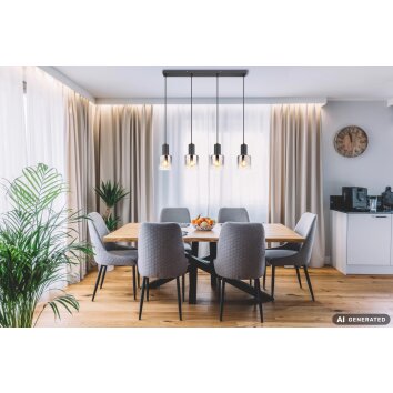 Jack Nowa lampadario a sospensione moderno lineare a 4 luci E27, 74 cm, per tavolo