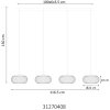 NOWA Astari lampada a sospensione LED lineare 116,5 cm moderna per sala da pranzo