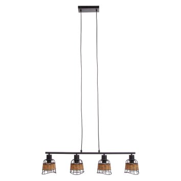 NOWA Esra lampada a sospensione lineare a 4 luci, paralumi a gabbia, 81 cm, E27
