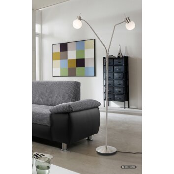 NOWA Loxy piantana a 2 luci E14 moderna h 150 cm con bracci ad arco slanciata