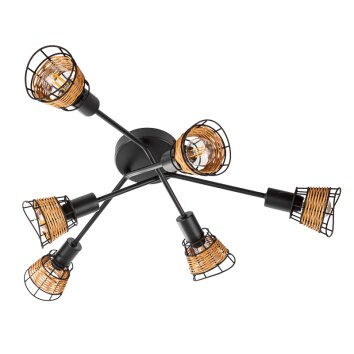 NOWA Esra plafoniera a 6 faretti E14, lampada da soffitto moderna sputnik