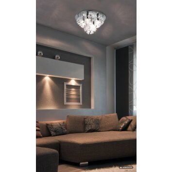 NOWA London plafoniera lampadario da soffitto rotondo a 5 luci E14 ø 46 cm 40 Watt
