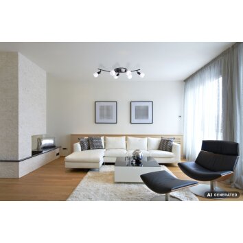 NOWA Loxy plafoniera lineare moderna lampada da soffitto a 6 luci E14 per interni