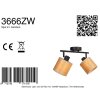 Steinhauer Bambus plafoniera da soffitto con 2 faretti orientabili, stile moderno
