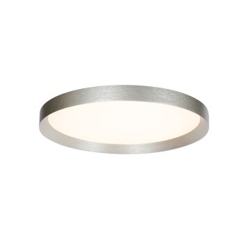 Steinhauer Plafoniera LED moderna Flady, rotonda piatta, 2700 Kelvin bianco caldo, in argento