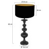 Steinhauer Lampada da tavolo Lyons, base scultorea in legno, paralume nero orientale