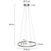 Steinhauer Lampada a sospensione Ringlux regolabile a tre anelli LED 2700 Kelvin bianco caldo