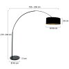 Steinhauer Lampada da terra Sparkled Light, paralume cilindrico dorato regolabile