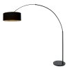 Steinhauer Lampada da terra Sparkled Light, paralume cilindrico dorato regolabile