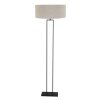 Steinhauer Lampada da terra Stang classica, forma rettangolare regolabile, paralume grigio