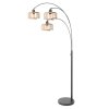Steinhauer Sparkled Light Piantana ad arco lampada da terra 180 cm 3 luci con paralumi a gabbia