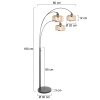 Steinhauer Sparkled Light Piantana ad arco lampada da terra 180 cm 3 luci con paralumi a gabbia