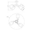 Globo Milley plafoniera a 3 faretti moderna per soggiorno e sala da pranzo Ø 43 cm