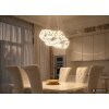 Globo Lidia LED lampadario a sospensione moderno a doppio anello con telecomando