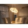 Globo Lidia LED lampadario a sospensione moderno a doppio anello con telecomando