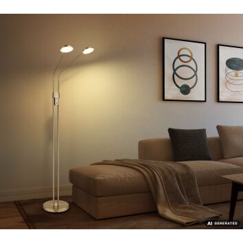 Globo Silvio piantana LED da lettura moderna 2 luci 6,5 W 1400 lm 2700/3350/4000 K