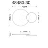 Globo Sanford plafoniera LED da soffitto a doppio anello, 3000K 3185 lumen 30W