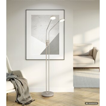 Globo Silvio piantana da lettura LED moderna 173 cm a 2 luci orientabili per salotto