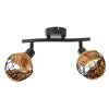 NOWA Java plafoniera da soffitto a 2 luci E14 25 W con schermi intrecciati, design moderno