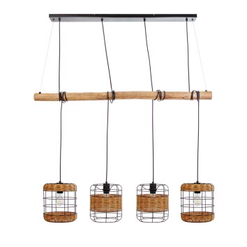 NOWA Jaro lampada a sospensione moderna a 4 luci E27, 117 cm, paralumi a gabbia