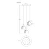 Globo Swanson lampada sospesa moderna a 3 luci Ø 40 cm per sala da pranzo e cucina