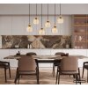 Globo Swanson lampadario a sospensione moderno a 6 luci E27, lungo 105 cm per cucina