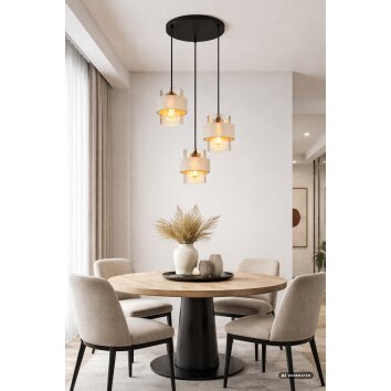 Globo Daren lampadario a sospensione rotondo 3 luci E27 per sala da pranzo