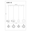 Globo Daren lampada a sospensione moderna cilindrica a 4 luci E27, lunghezza 108,7 cm