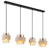 Globo Daren lampada a sospensione moderna cilindrica a 4 luci E27, lunghezza 108,7 cm
