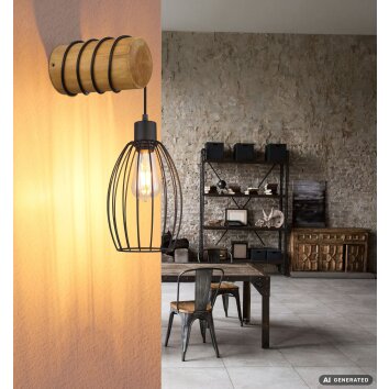 Globo Berti applique da parete a gabbia E27, stile industriale, 40 W per interni