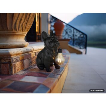 Globo DOGLI LED lampada solare cane bulldog decorativa per esterno 3000 Kelvin 6 Watt