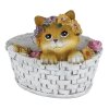 Globo Kotir lampada solare LED da esterno gatto nel cestino dei fiori decorativa