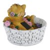 Globo Kotir lampada solare LED da esterno gatto nel cestino dei fiori decorativa