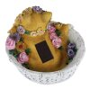 Globo Kotir lampada solare LED da esterno gatto nel cestino dei fiori decorativa