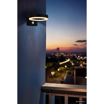 Globo SOLCOR LED applique solare da esterno con sensore di movimento per viali