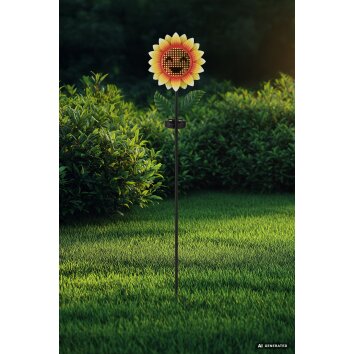 Globo CORALIE lampada solare da giardino a picchetto girasole LED moderna per esterni