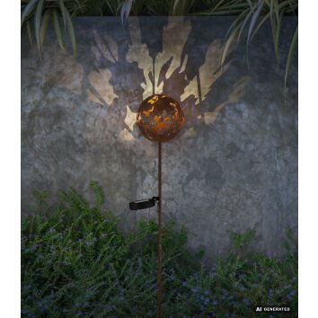 Globo AURALIE LED lampada solare da giardino a sfera, luce da vialetto con picchetto