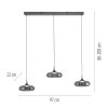 SCHÖNER WOHNEN-Kollektion POSH lampada a sospensione LED moderna 3 luci 97 cm