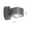 SCHÖNER WOHNEN-Kollektion CHIA LED applique da parete a 2 luci up & down 3000 K 220 lm 2 W