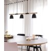 Nordlux THEO Lampada a Sospensione Legno chiaro, Nero, 3-Luci