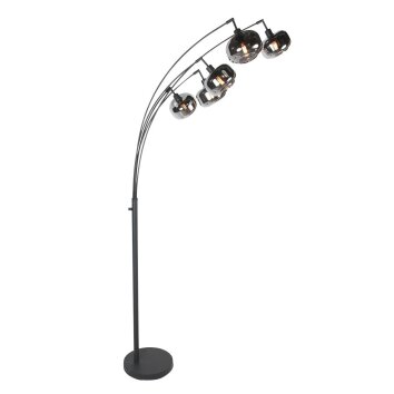 Steinhauer Lampada da terra ad arco Bambus, regolabile accanto al divano, paralumi écru