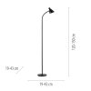 Leuchten Direkt Lampada da terra PIXIE, braccio curvo regolabile, LED caldo 3000 Kelvin