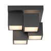 Leuchten Direkt plafoniera LED TETRIS, cubi neri sfalsati, 3000 Kelvin bianco caldo