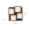 Leuchten Direkt plafoniera LED TETRIS, cubi neri sfalsati, 3000 Kelvin bianco caldo
