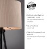 Leuchten Direkt lampada da terra a treppiede DURO, paralume cilindrico beige in tessuto